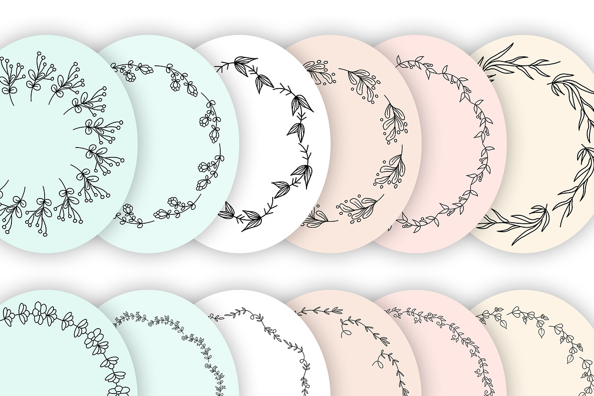 110+ Hand Drawn Wreaths Collection, a Decorative Illustration by Pixavics (Photo 4 of 8)