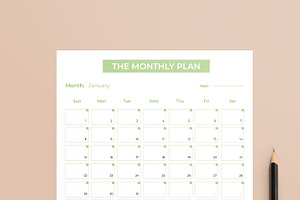 Monthly Planner Design Template