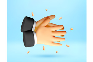 3d hands clapping to show success, an Object Illustration by Abscent
