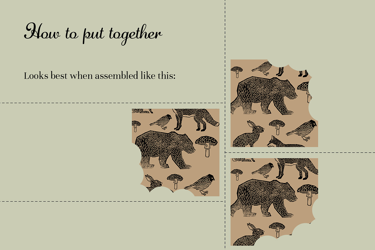 Linocut Forest Animals Pattern, a Pattern Graphic by koberstein (Photo 3 of 3)