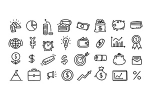 Finance and banking doodle, hand, a Finance Illustration by winwin.art