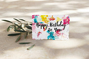 watercolor festive birthday card, a Card Template by TurquoiseDesign (Thumbnail 3 of 4)