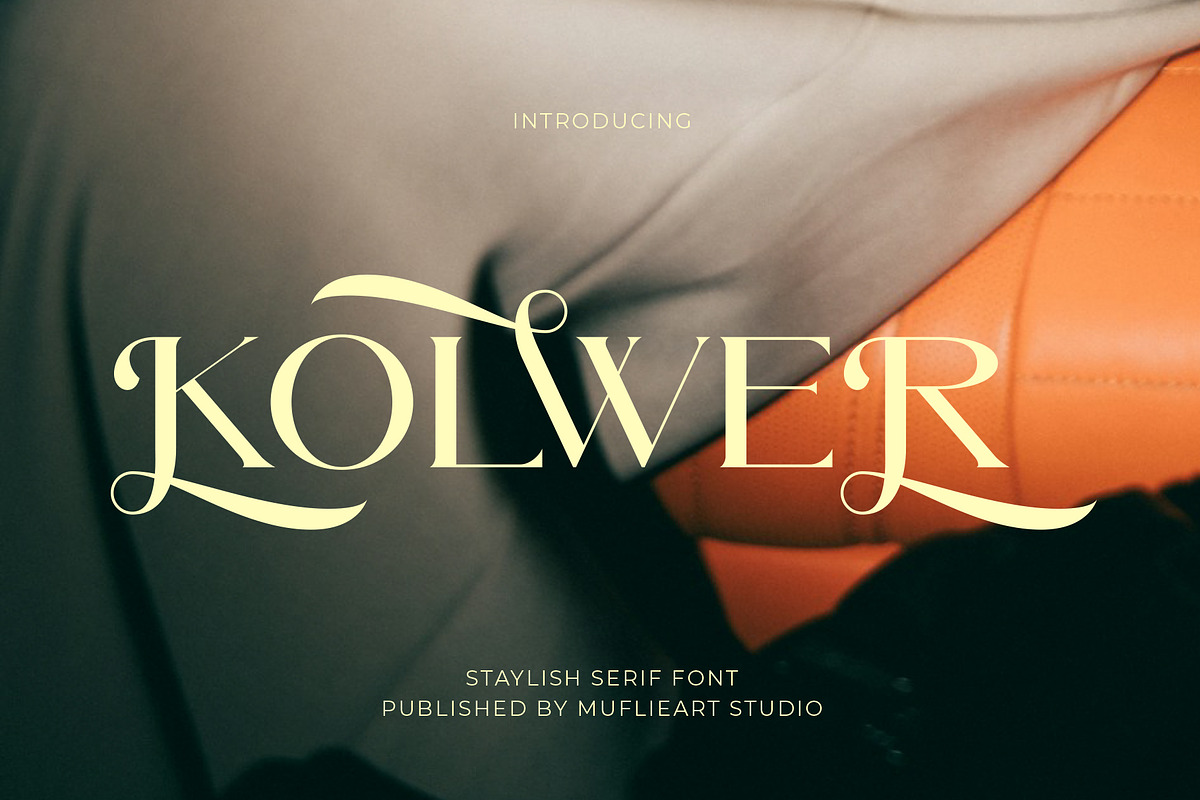 Kolwer - Staylish Serif Font, a Serif Font by Muflieart (Photo 1 of 10)