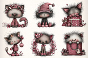 Whimsical Christmas Fluffy Cats, an Illustration by Dream Creation (Thumbnail 3 of 7)