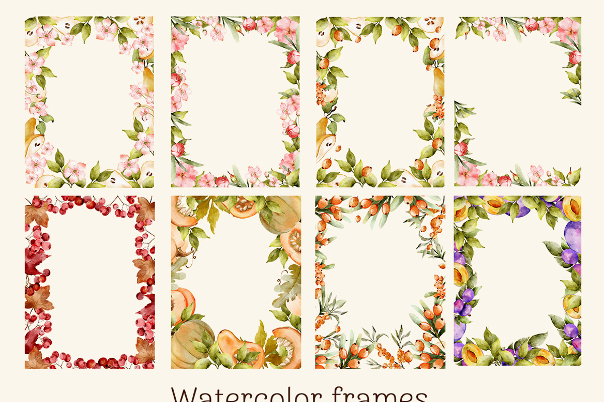 Autumn Harvest Watercolor Collection, a Seasonal Illustration by Pattern + watercolor (Photo 3 of 12)