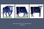 Geometric Blue Cow, an Animal Illustration by StockVerse Creative (Thumbnail 1 of 4)