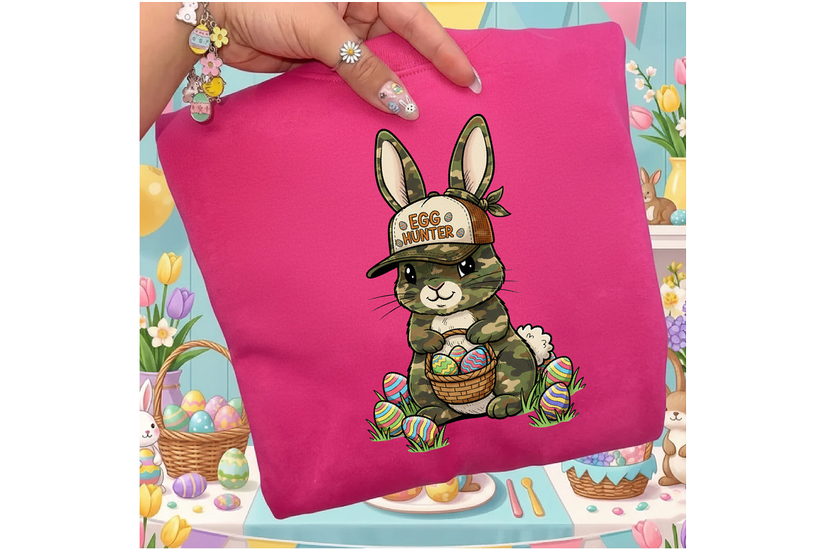 Egg Hunter Camo Easter Bunny PNG, an Illustration by Designking (Photo 4 of 4)