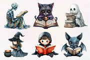 Cute Halloween Reading Clipart, an Illustration by Dream Creation (Thumbnail 5 of 7)