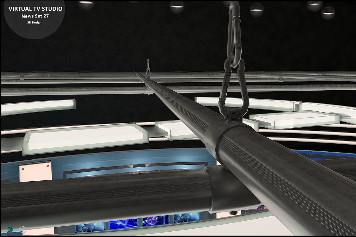 Virtual TV Studio News Set 27, an Architecture 3D Model by akerStudio (Photo 40 of 49)