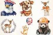 Watercolor Labor Day Animals Clipart, an Animal Illustration by DreamCafeArt (Thumbnail 4 of 5)