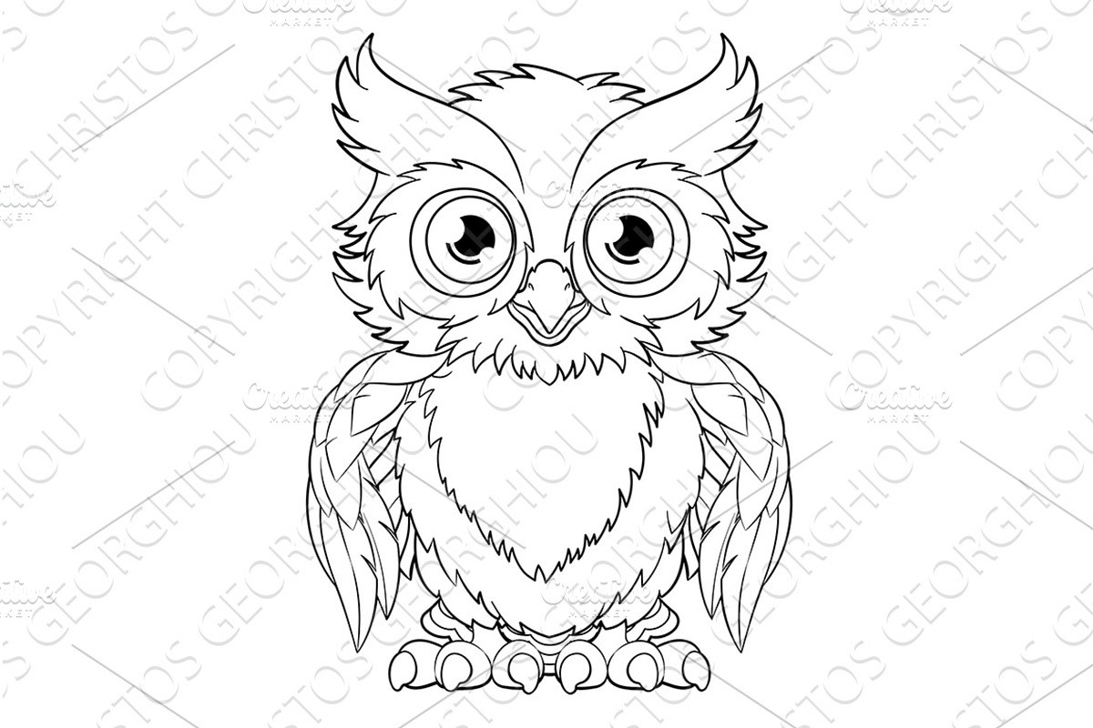 Owl Wise Old Bird Cartoon, an Education Illustration by Christos Georghiou