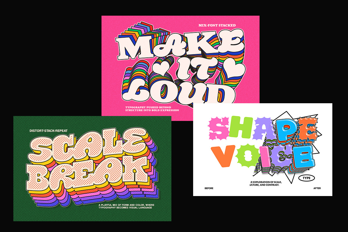 Retro Layered Stack Text Effect, a Layer Style Add-On by Matsero (Photo 2 of 4)