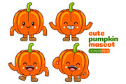 Pumpkin Mascot Vector Pack, an Illustration by MEDZ (Thumbnail 2 of 5)