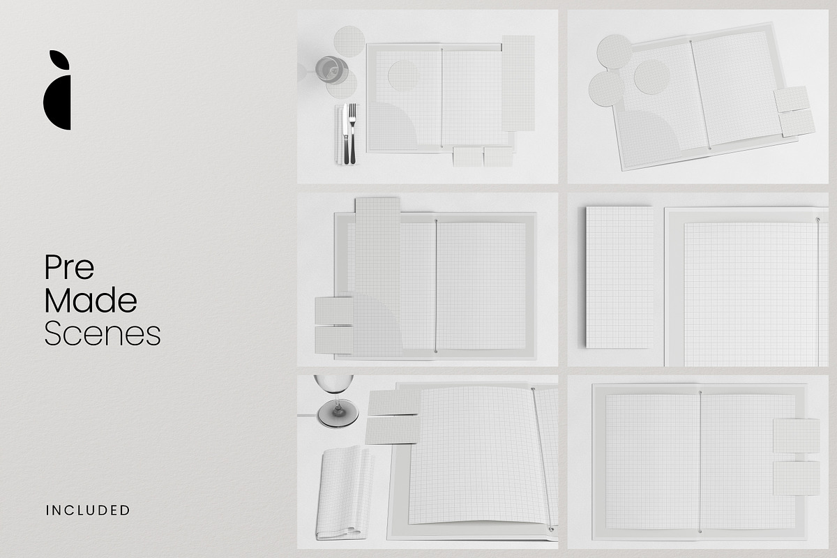Restaurant Menu & Brand Mockup kit, a Books & Magazine Mockup by Catkie - Digital Art (Photo 3 of 9)