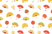 Asian hand fans seamless patterns, a Pattern Graphic by Good Studio (Thumbnail 3 of 5)