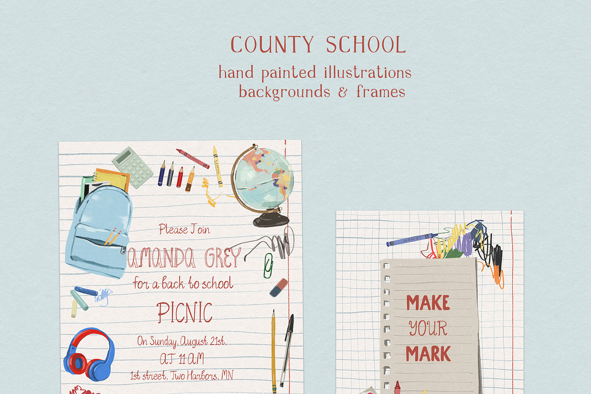 Back To School Cottagecore Images, a Decorative Illustration by whiteheartdesign (Photo 2 of 19)