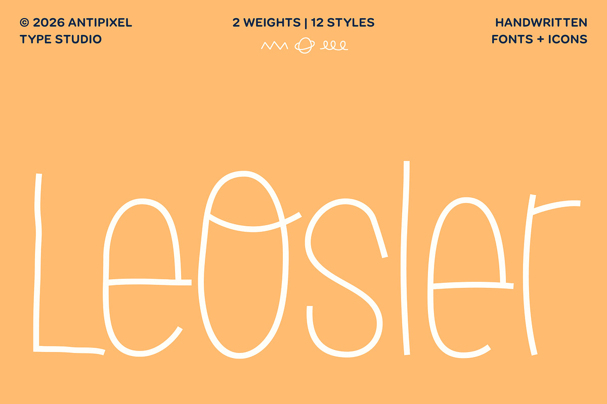 LeOsler | Playful Doodle Handwritten, a Handwritten Font by Antipixel Type Studio (Photo 1 of 11)