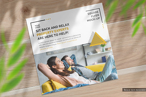 Single Square Flyer Mockup closeup