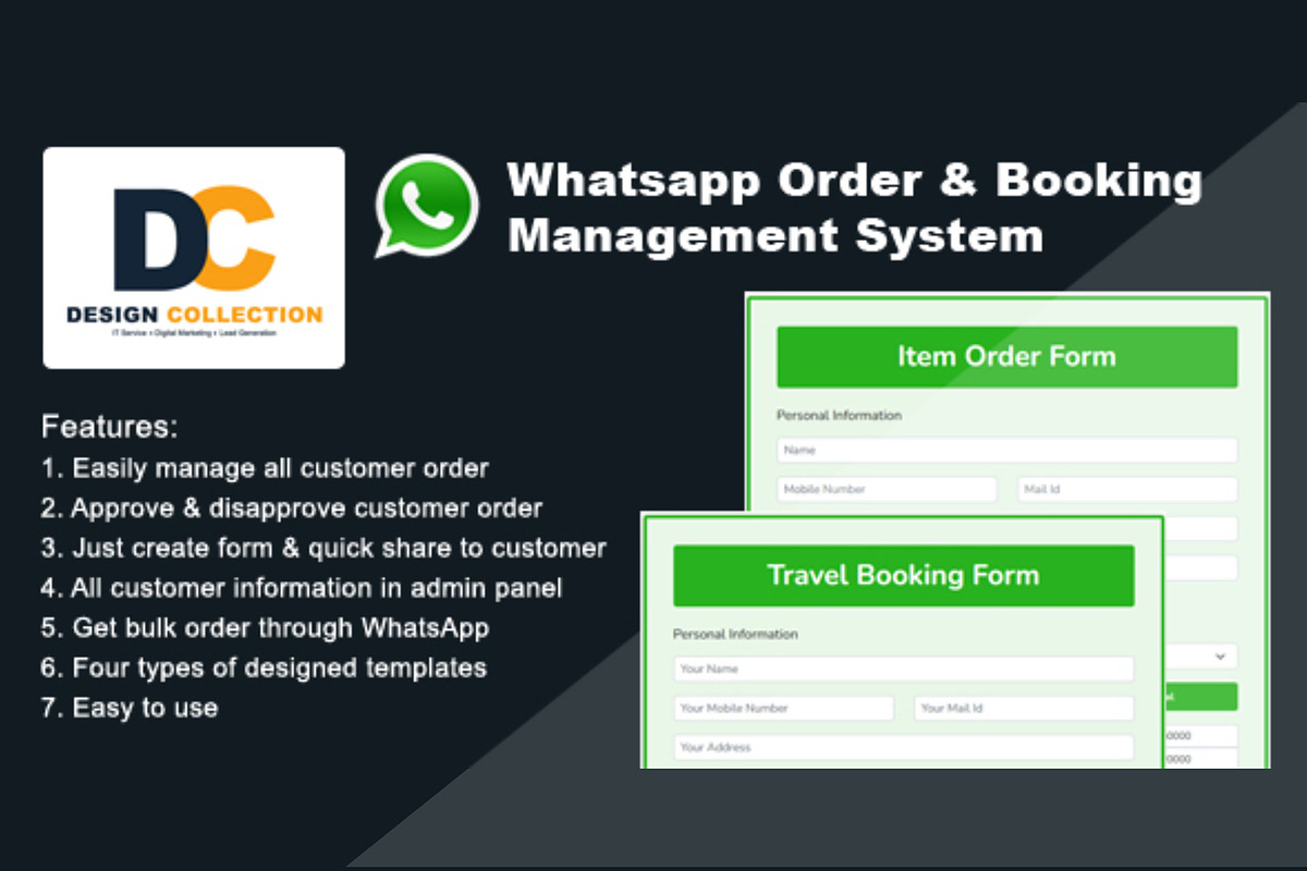 Whatsapp Order Booking Management, a Bootstrap Template by Design Collection (Photo 1 of 3)