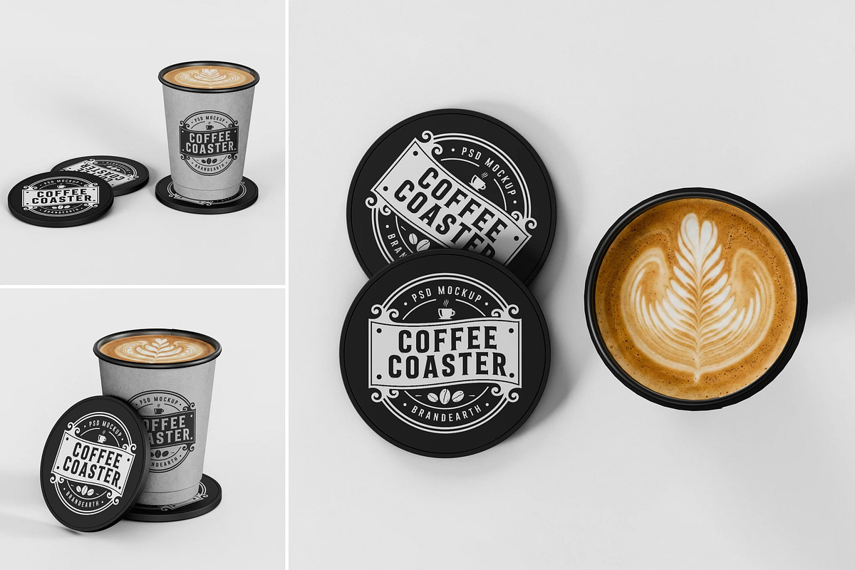Coffee Coaster Mockup, a Merchandise Mockup by Brand Earth (Photo 1 of 4)