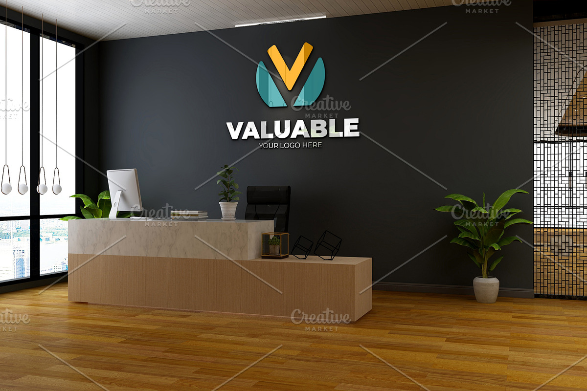 PSD Modern Office Wall Logo Mockup, a Product Mockup by Ayy (Photo 19 of 23)