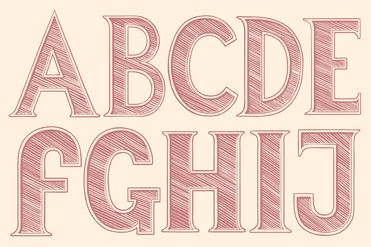 Font. Vector engraving, an Object Graphic by Vector Engraving (Photo 4 of 4)