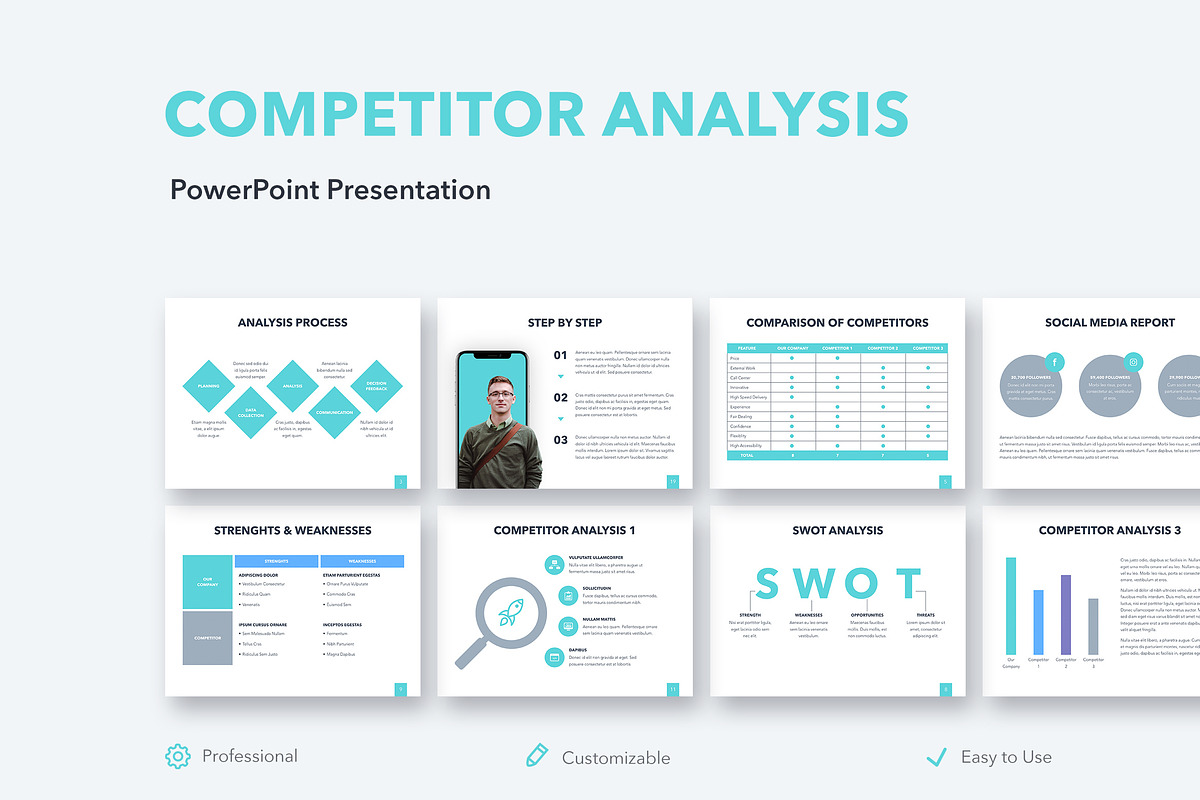 Competitor Analysis PowerPoint, a Presentation Template by Jumsoft (Photo 1 of 19)