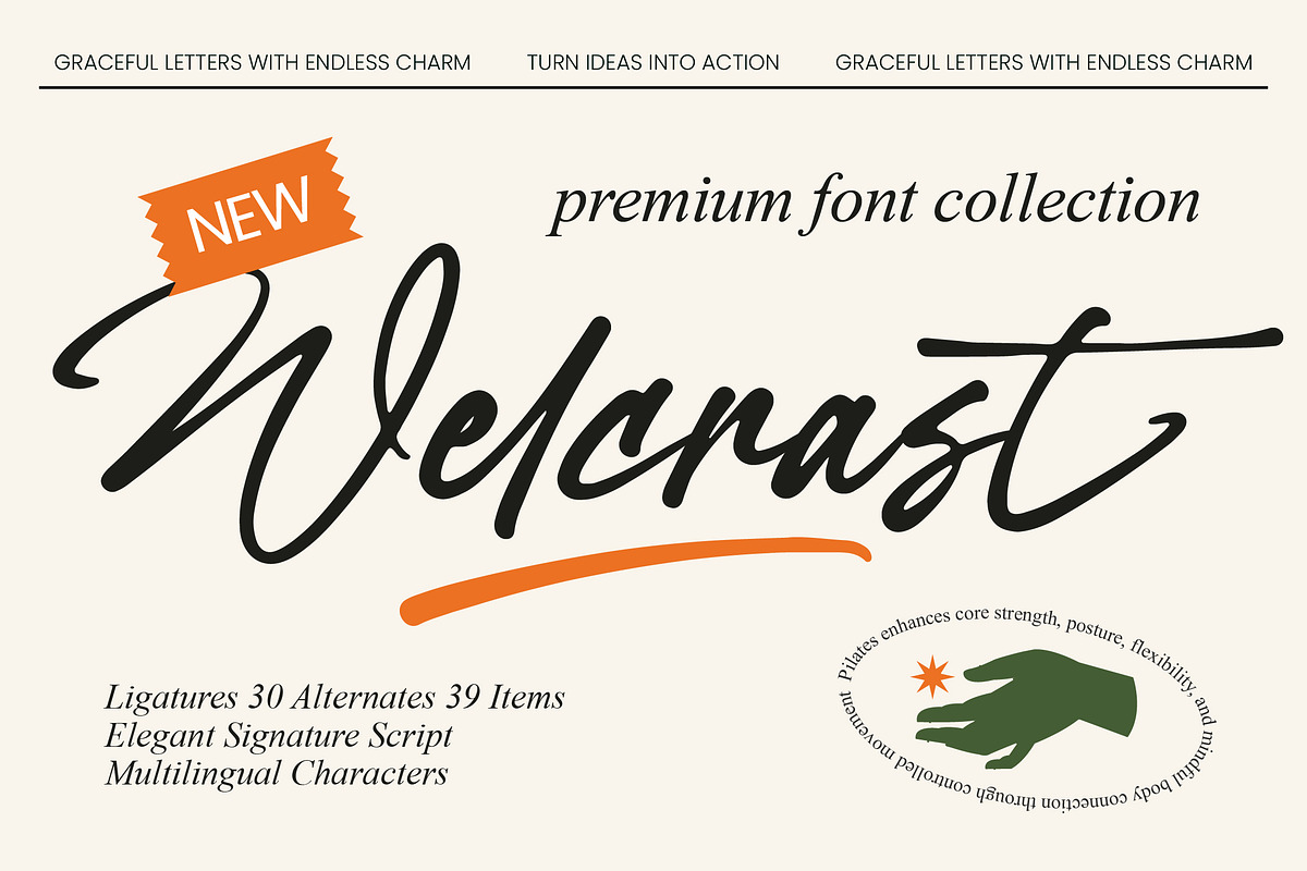 Welcrast Elegant Signature Script, a Script Font by Letterena Studios Script (Photo 1 of 10)