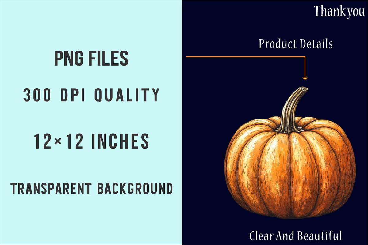 Watercolor Autumn Pumpkin Clipart, an Illustration by SinaCreation (Photo 4 of 5)