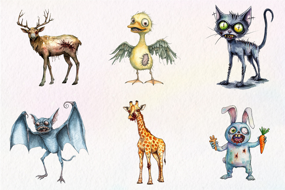 Zombie Animals Clipart PNG, an Illustration by Dream Creation (Photo 5 of 5)