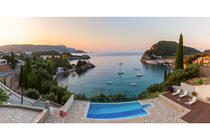 Paleokastritsa Bay at dawn in Corfu, a Nature Photo by kavalenkava