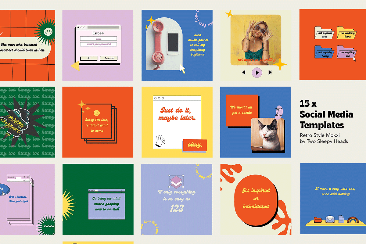 Retro Moxxi | Canva Social Media, a Social Media Template by Two Sleepy Heads Studio (Photo 2 of 4)