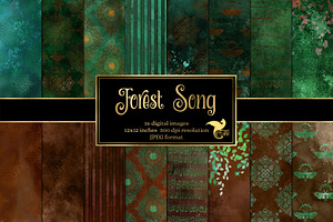 Forest Song Digital Paper, a Texture Graphic by Digital Curio