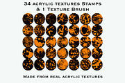 35 Acrylic Grunge Texture Brushes, a Brushes & More by Luna Y Mar (Thumbnail 2 of 6)