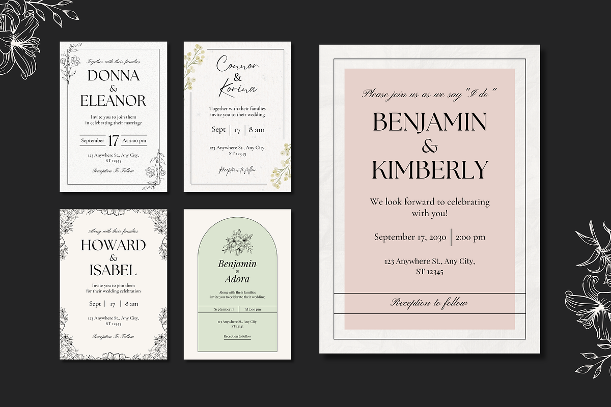 10 Wedding Invitation Templates, a Templates & Theme by TemplateCastleStore (Photo 3 of 9)