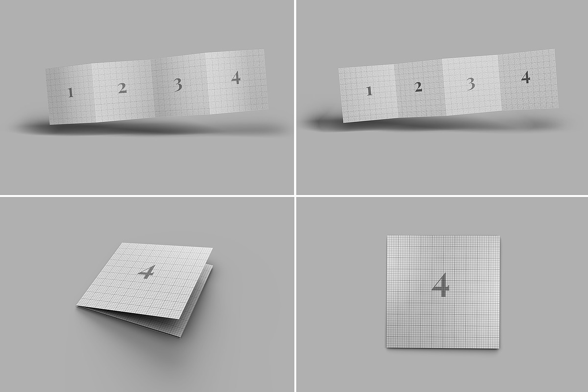 4 Fold Square Brochure Mockup, an Advertising Mockup by Illusiongraphic (Photo 12 of 19)