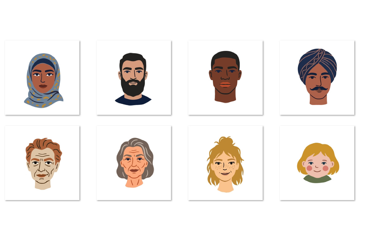 Diverse Portraits Bundle, an Object Graphic by IRSYART (Photo 5 of 7)