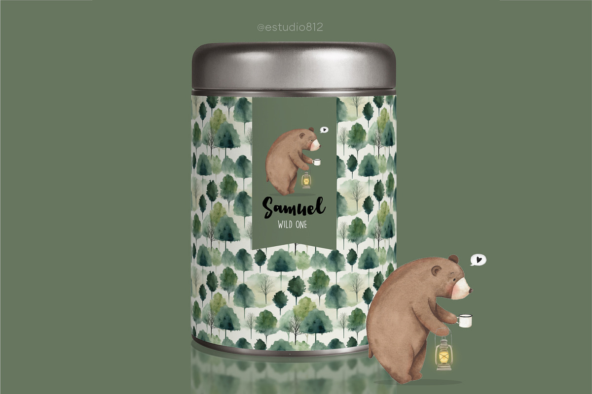 Camping watercolor set, an Animal Illustration by Estudio 812 (Photo 6 of 9)