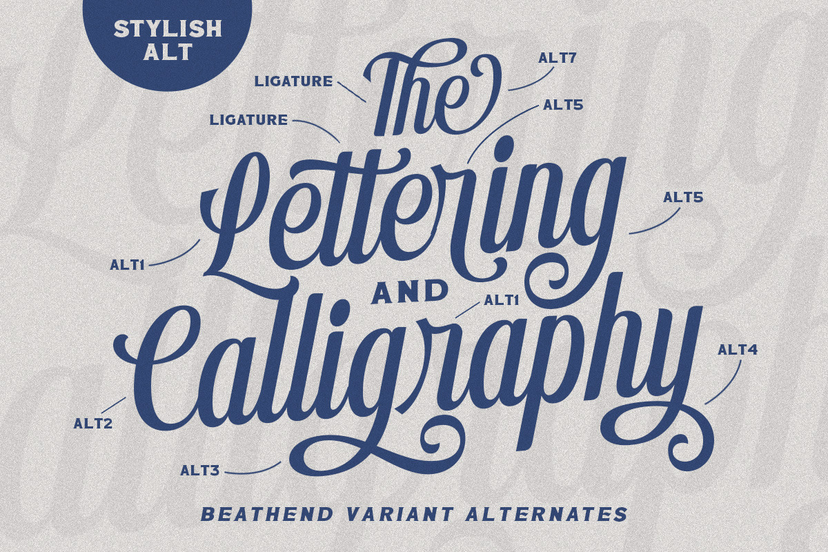 Beathend Display Script, a Script Font by Letterhend Studio (Photo 3 of 9)