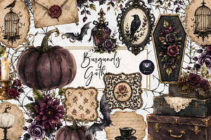 Gothic Halloween Clipart, a Decorative Illustration by BigCakeBee