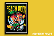 Peach Rock T-Shirt Illustration, a Food Illustration by badsyxn (Thumbnail 4 of 5)