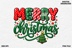 Merry Christmas Tree Clipart PNG