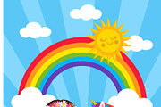 Unicorn and Girl in a Sun Filled Flo, a Person Illustration by Sharon Schwalbe (Thumbnail 2 of 3)