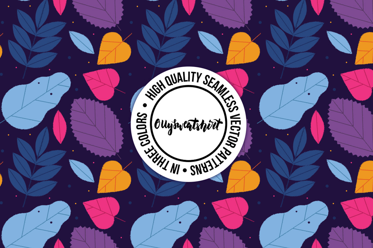 Leaves Seamless Pattern in 3 Colors, a Pattern Graphic by OLLYSWEATSHIRT DSGN INC. (Photo 2 of 3)
