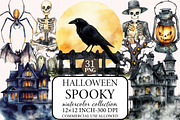 Spooky Halloween Clipart Bundle, an Illustration by Libby Wishes (Thumbnail 1 of 7)