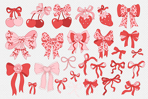 Girly Coquette Valentines Bows