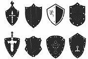 Medieval Shield Silhouette Set, an Illustration by Artivon (Thumbnail 4 of 10)