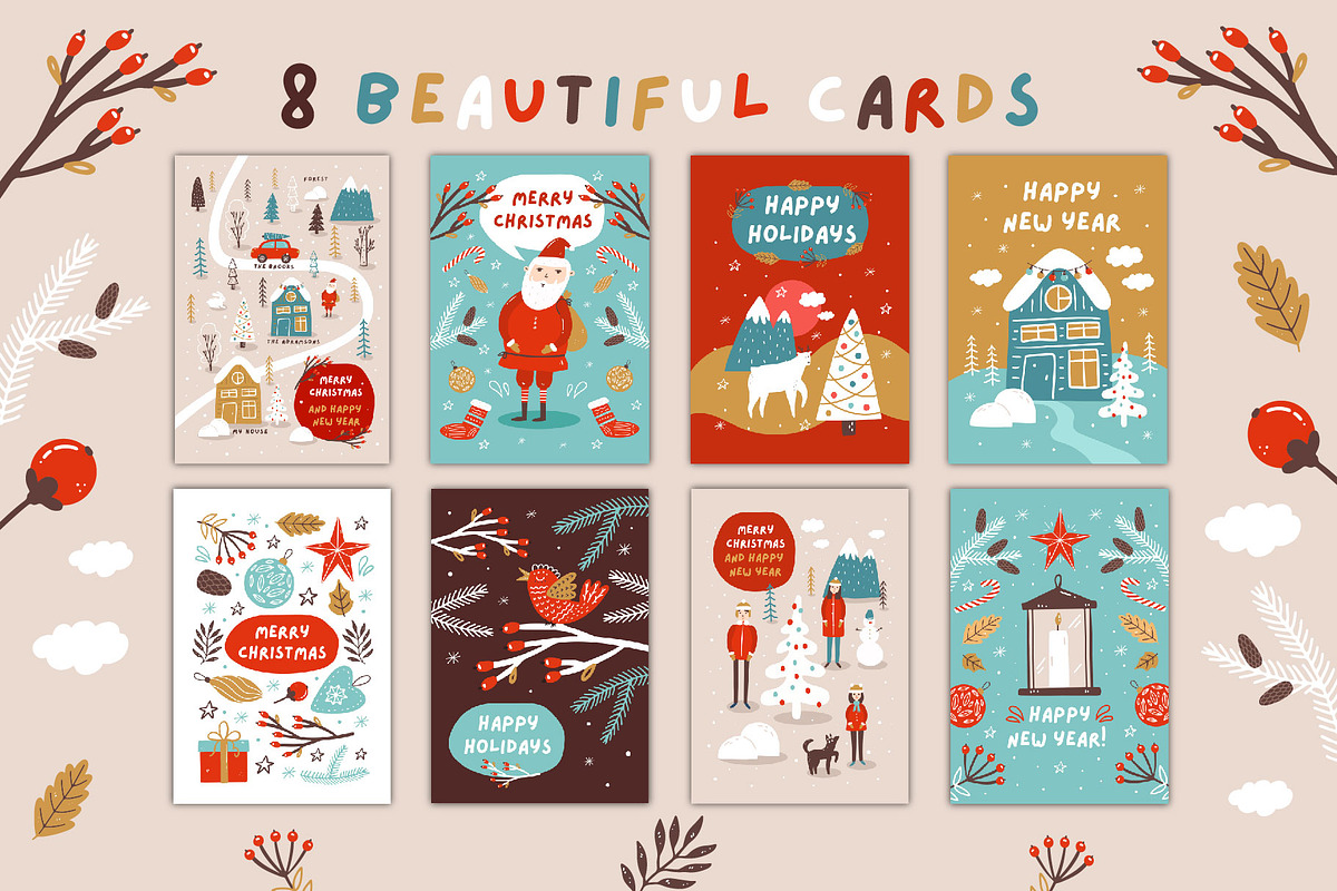 Merry Christmas & Happy New Year, an Animal Illustration by JuliyArt (Photo 2 of 9)
