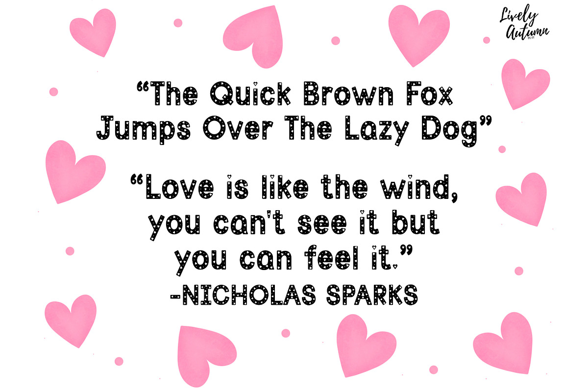 Valentine Heart Decor Font, a Sans Serif Font by LivelyAutumn11.11 (Photo 3 of 3)
