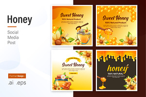 Honey Social Media Post Design